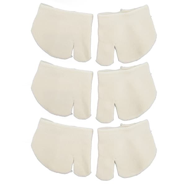 3 Pairs Front Toe Split Socks Half Flip-Flop Soft Breathable Non-Slip Split Toe Socks Milk White