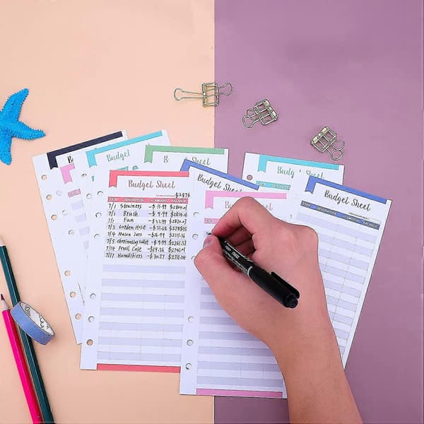 Cash Envelopes for Budgeting, Budget Binder, Budget Binder with Zipper Envelopes A6 Binder (Blue)