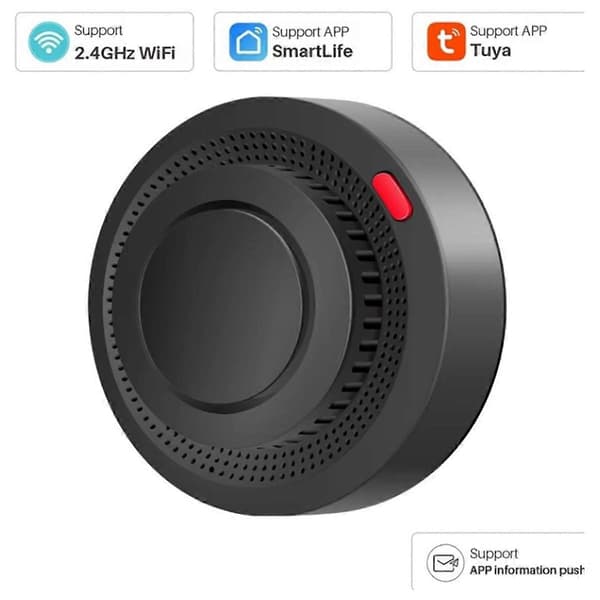 Tuya Smart WiFi Røykvarsler, Smart Kontrollert Sensor Sanntidsovervåking, Fjernalarmvarsling
