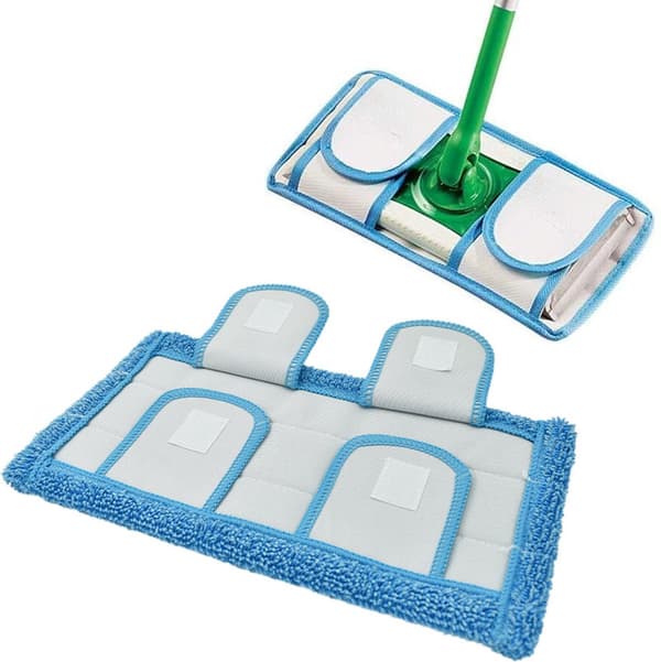 Microfiber Cloth for Sweep Mop, 4-Pack Reusable Mop Pads, Wet and Dry Use, for Swiffer