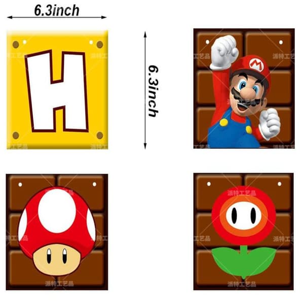 Super Mario Barnebursdag Ballongbue Gratulerer med dagen-FX-