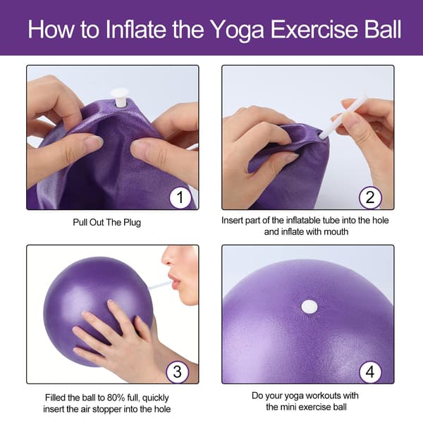 Small Exercise Ball, 9-inch Mini Yoga Balls with Inflatable Straw