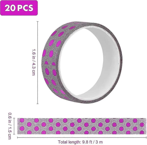 20 rullaa glitter-washi-teippiä, värillinen db
