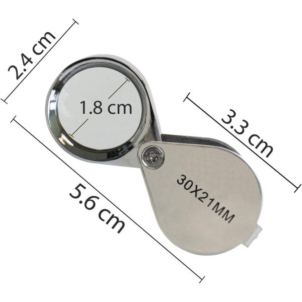 Juveler Loupe - 30 x 21mm Glas Forstørrelsesglas