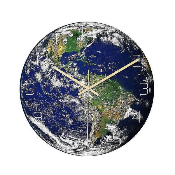 Luminous Earth Wall Clock Acrylic Material Silent Home Decor Wall Clock