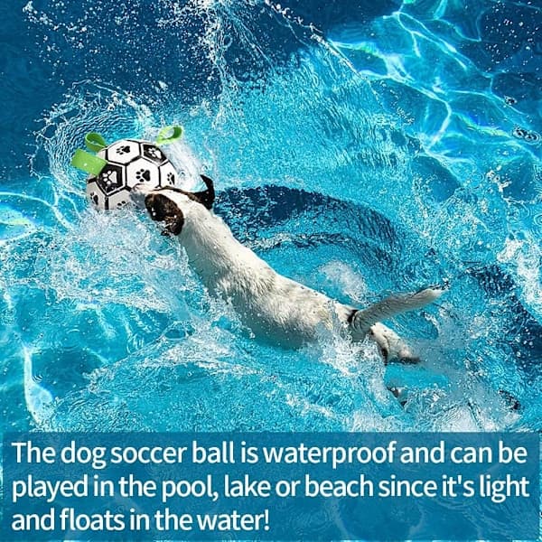 Hundelegetøj, interaktive hundefodbolde med gribestropper, holdbare hundebolde til små og mellemstore hunde