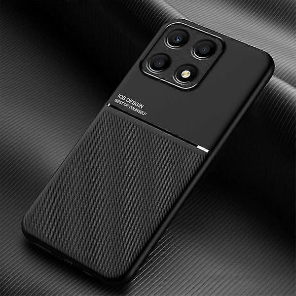 For Honor X8a 4g Mobile Phone Case Lines Embossed PU Leather + TPU Shockproof Protection
