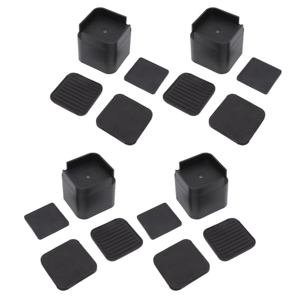 4 Sets Rubber Bed Risers Multifunctional Safe Expansion Space Furniture Risers for Tables, Chairs, Sofas, and Cabinets