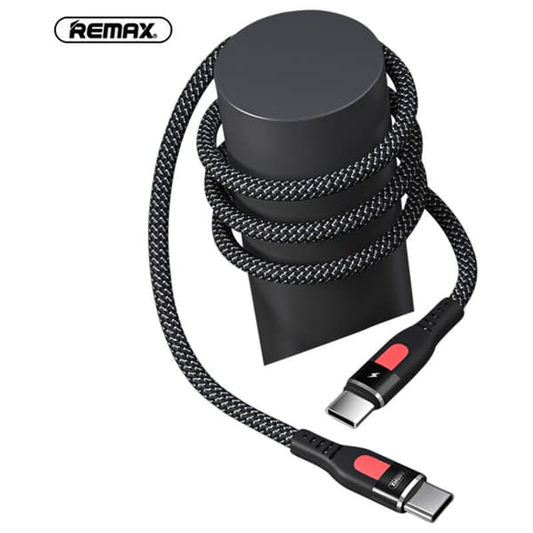 RC-151Cc 1 meter PD för typ C till typ C datasynkroniseringskabel - C PD laddningsladdare typ C till typ C adapter - svart