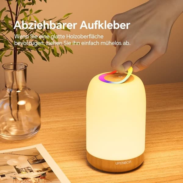 LED Table Lamp Touch Dimmable with 256 RGB Colors, Wireless Night Light with Timer and USB