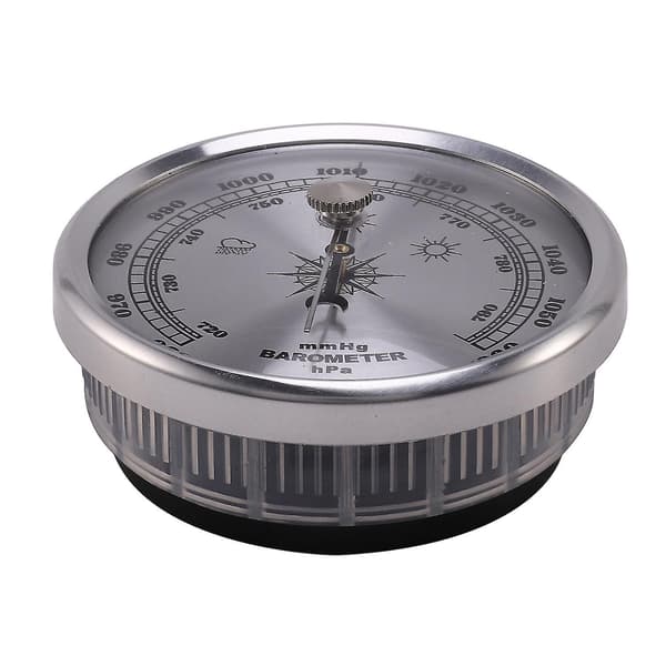 DB För Hem Tryckmätare Metall Väggmonterad Barometer Atmosfärisk Multifunktionell Termometer Hygrometer silvervit silver white