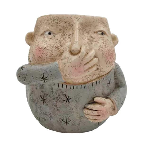 Søt gutt klyper nese blomsterpotte saftige figurer planter dekor stor kapasitet multifunksjonell flo