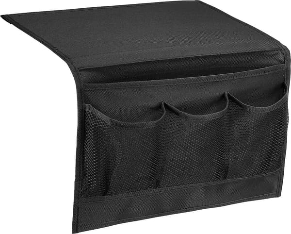 Hanging Bedside Organizer, 4 Pockets, for Remote Control, Phone, and Glasses
