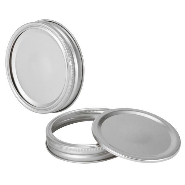 Glasbeholderlåg 10 stk. 70 mm sølv cirkulær ring med dækplade