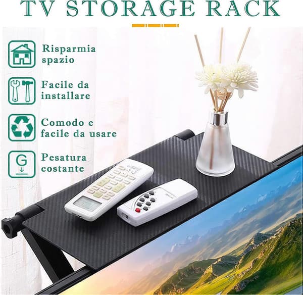 1 stk Universal TV- og monitorshylde Sort med justerbare ben og nem montering