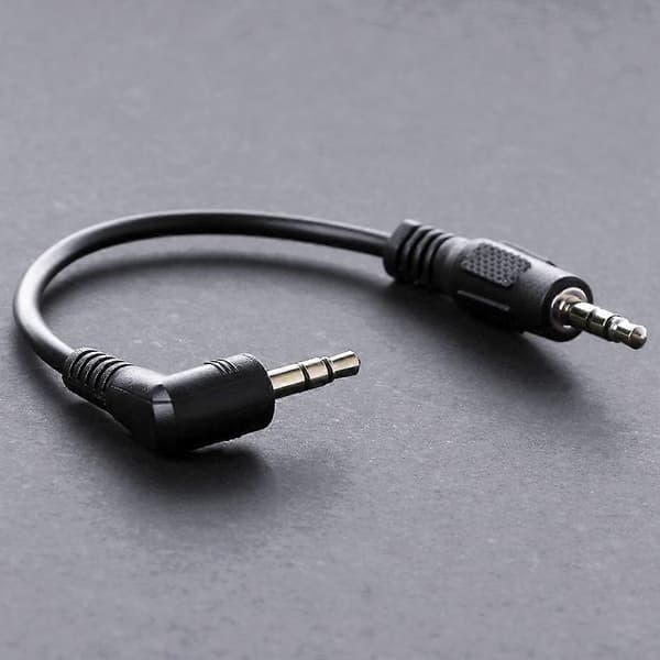 Kort Guld 3.5mm 10cm Han Ret Vinkel Til Han Ret Stereo Bil AUX Lydkabel