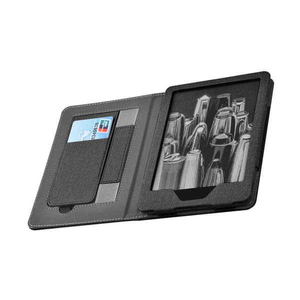Sort PC-stofetui til Kindle Oasis 2/3 med stativ og håndrem, kompatibelt med Kindle Oasis 2/3