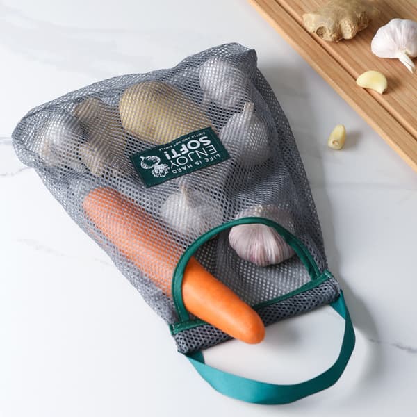 Mesh Bag for Storing Fruits and Vegetables in the Kitchen, Wall-Mounted for Various Small Items