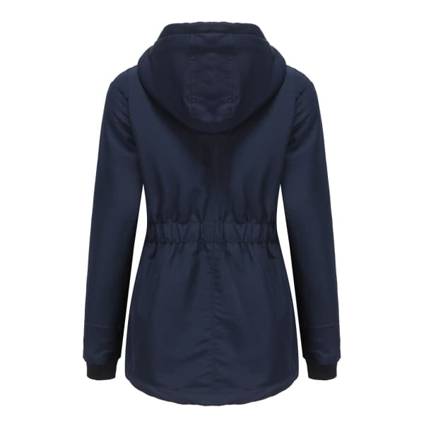 Varm vinterjakke med Sherpa-for til kvinder, tyk parka med hætte Navy 2XL Navy 2XL