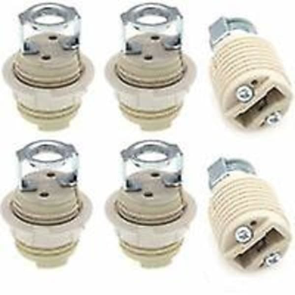 6-pak G9 lampeholder med beslag, keramisk gevind G9 halogenbase