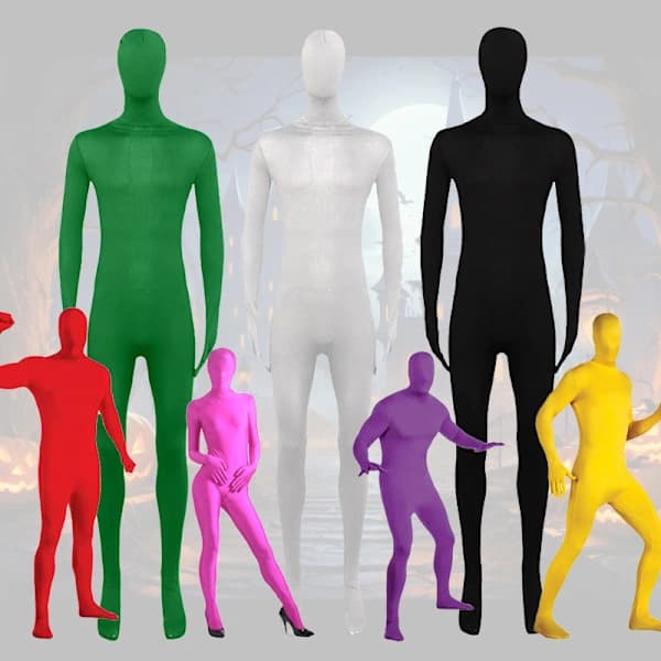 Halloween Kostume, Voksen Usynlig Jumpsuit - Blå - 170CM