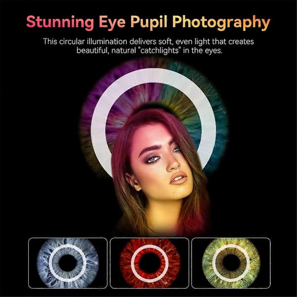 Macro Lens Fill Light Ring Light 3 Colors 5 Levels 2700k-6500k 32LED Lamp Beads 45 Lighting Effects