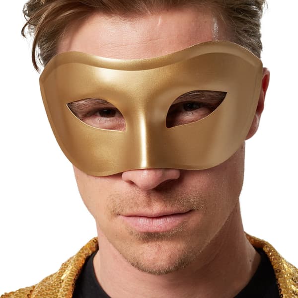 tectake Venetian mask, plain eye mask for masquerade Gold Gold Guld