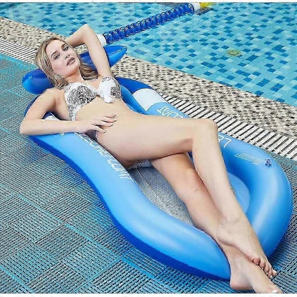 Water Hammock Inflatable Floating Water Hammock Pool Lounge Bed Bath Chair Summer Novelty blue L blue L