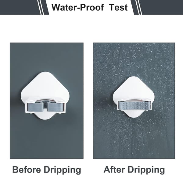 Veggmontert kost- og moppholder, selvklebende, 4-pakning