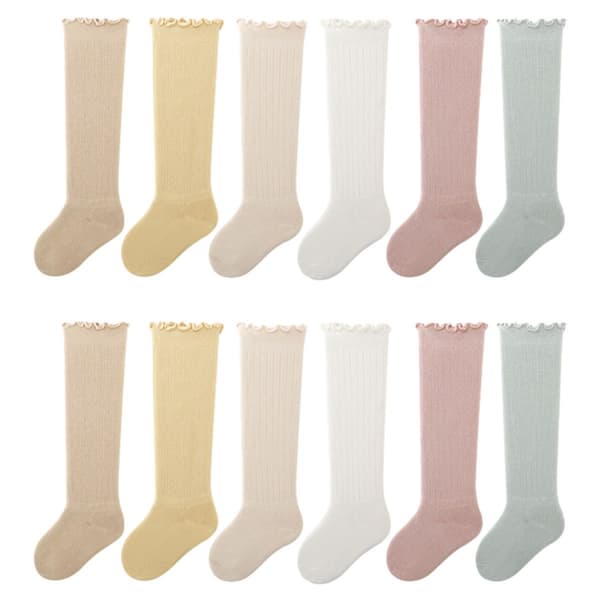 6 par unisex baby knestrømper sømløse småbarn gutter jenter S KLB