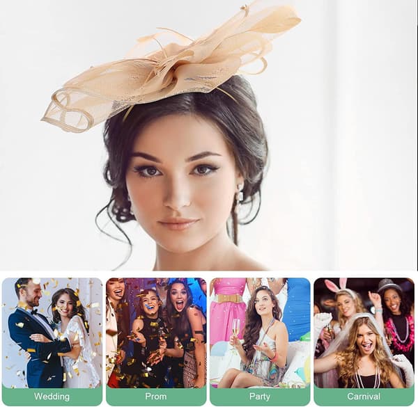Kvinner Mesh Bryllup Fascinator Hatt (Gull)