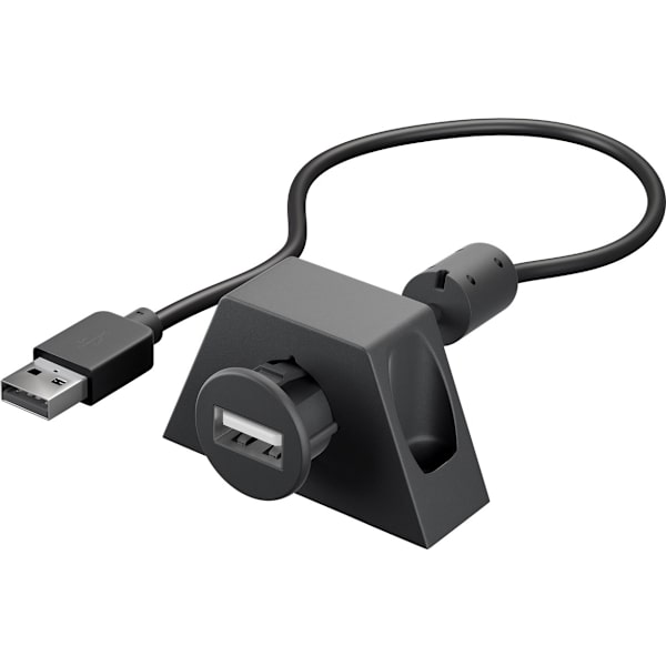 USB-A Extension Cable with Mounting Clip, 0.6 m, Black