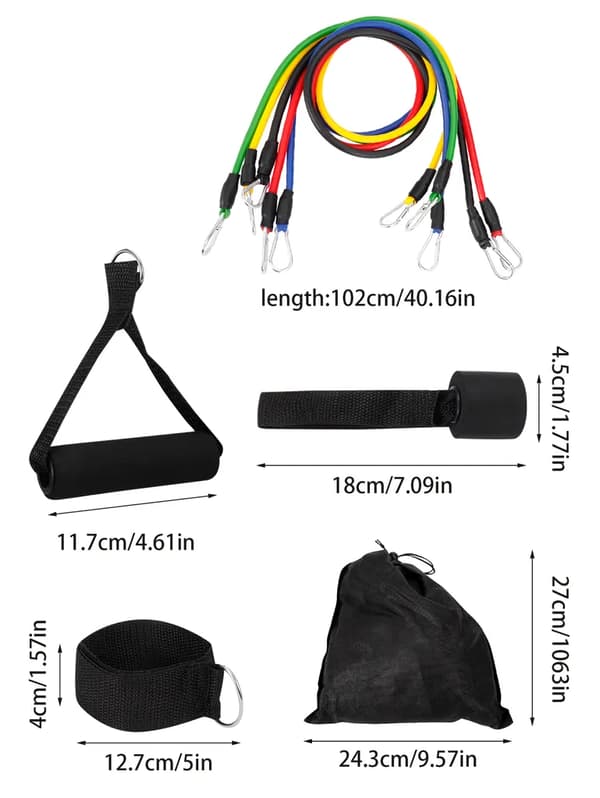 11 Pieces Training Equipment Tension Rope Portable Exercise Bands Sport Expander Resistance Band Set Strength Training For Various Age Groups