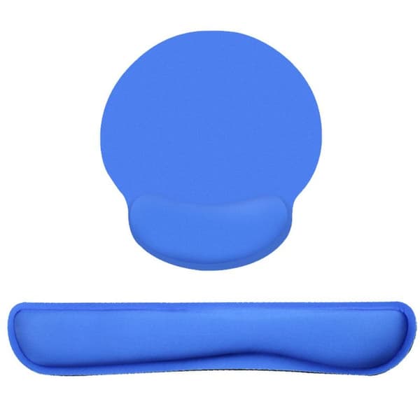 Musemåtte med håndledsstøtte, tastaturunderlag i memoryskum, Easy Blue