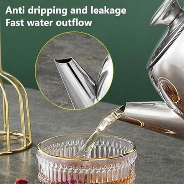 Rustfri tekande 590 ml spildsikker med kort lige tud - koldvands kande kaffekande
