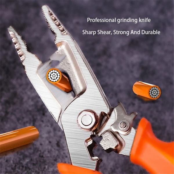 Wire Cutters with Tail Cutter, 8 Inch Multifunctional Crimping Tool for Electricians and Linemen