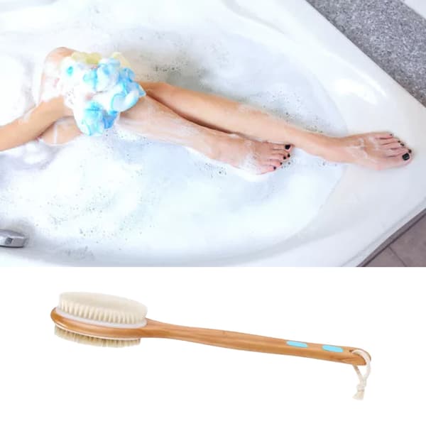 Double-sided shower brush deep cleansing massage promotes blood circulation back scrub bath brush