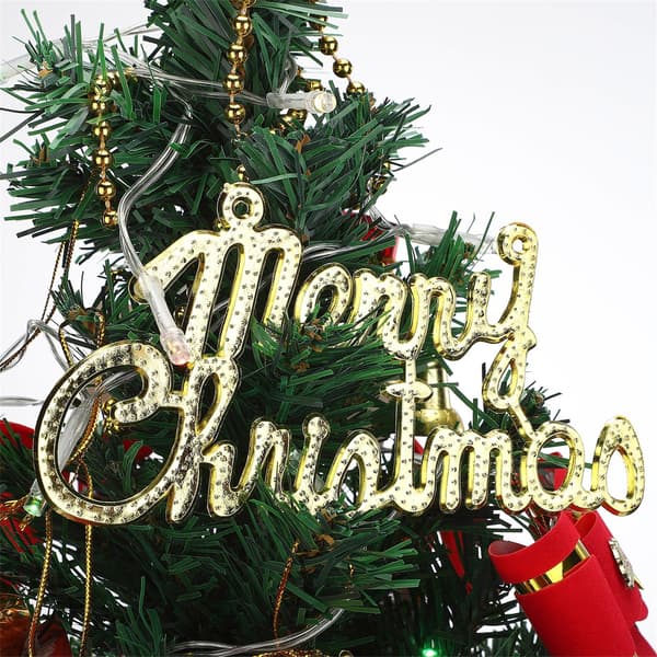 Mini Christmas Tree, 60 cm Artificial Pine for Tabletop Christmas Decorations with LED String Lights