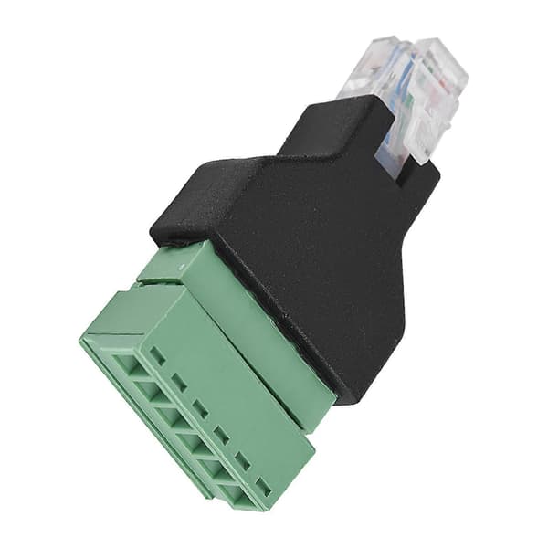 Ethernet RJ12 6P6C Han til 6-bens skrueterminaladapterstik