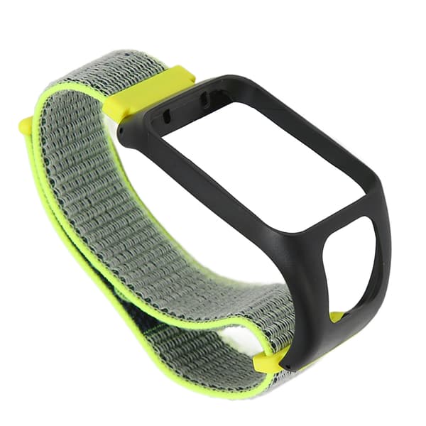 2 i 1 elastisk flettet nylon sportsrem erstatningsrem til TOMTOM Runner3 Glitter Gul