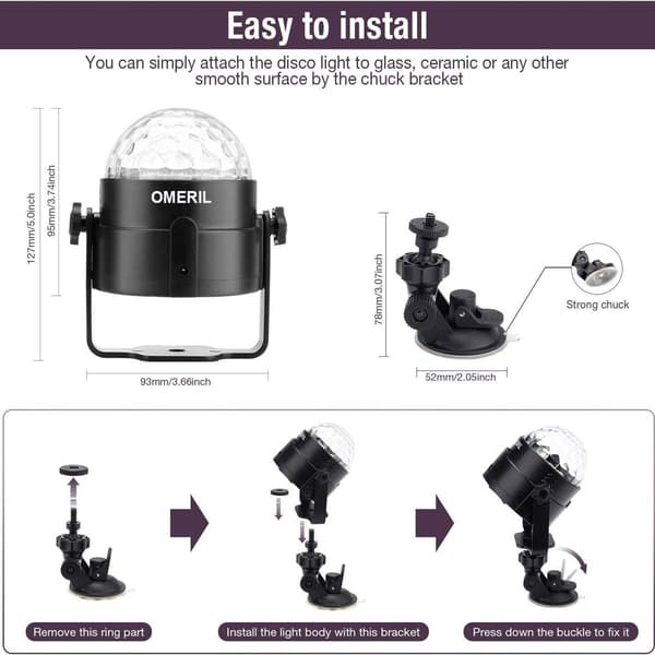 Disco Ball LED Party Lighting Music Controlled Disco Light Effect Disco Lamp with USB