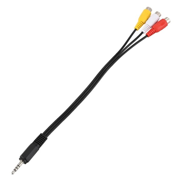 3,5 mm han til 3 RCA hun lyd videokabel 22 cm
