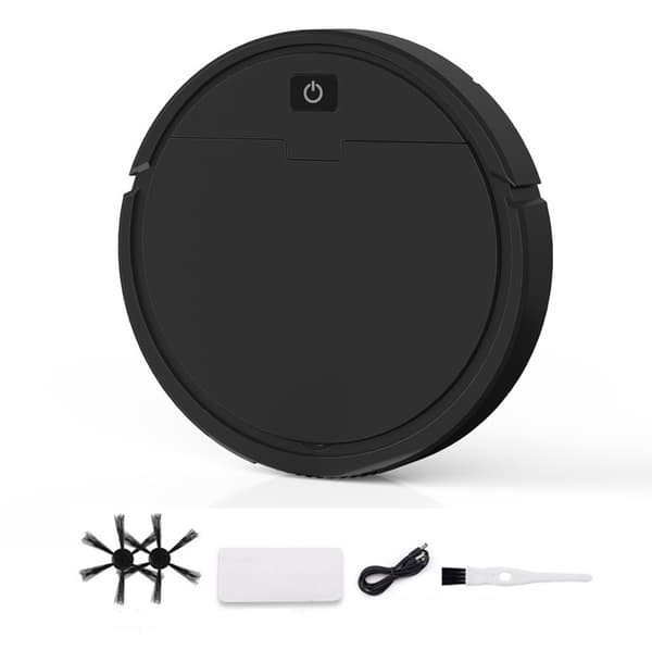 Black Smart Robot Vacuum Cleaner Sweeping Robot Wireless Three-in-One Automatic Sweeping Robot Strongly Sucks Up Pet Hair Hard Floors