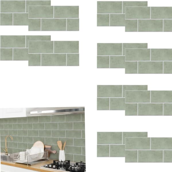 12 - Wall Decals - Self-Adhesive - Tile Decor - Peel and Stick - Wall Stickers - Tile Stickers - Green