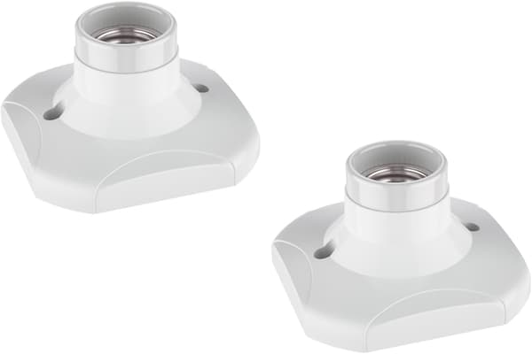2-delad taklampa/lamphållare, porslin, vit, 1x E27 max. 60W 2st