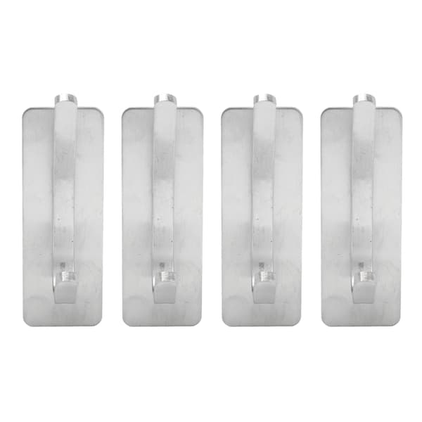 4pcs Stainless Steel Self-Adhesive Hooks Wall Hooks for Coat Hat Bathroom Silver No Drilling