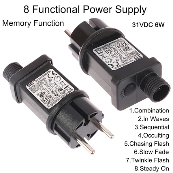 AC 220V til 31VDC 6W 8 Funksjonell SELV LED-driver EU-plugg S-XF4-