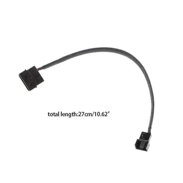 27 cm 4-pin Molex hann til 3-pin/4-pin PWM vifteadapterkabel forlengelseskabel
