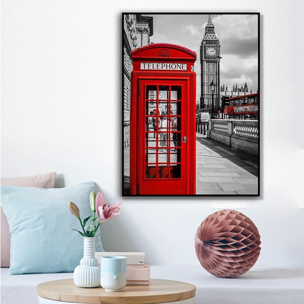 30x40cm DIY 5D Diamond Painting Kit, Telefonkiosker Diamo