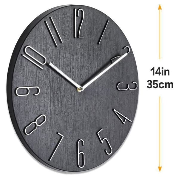 Seinäkello - Design - 3D-numerot - Kvartsikoneisto - ∅ 30 cm - Moderni sisustus
